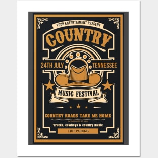Country Music Posters and Art